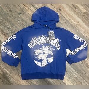 Blue Hellstar Yoga Hoodie